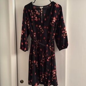Black Floral Dress L